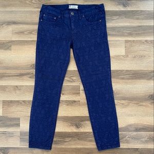 Free People Blue Textured Skinny Jeans
